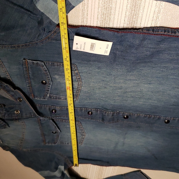JOE'S Long Sleeve Distressed Denim Snap Button Up Shirt NEW Big Kids M (10/12) - Picture 12 of 15